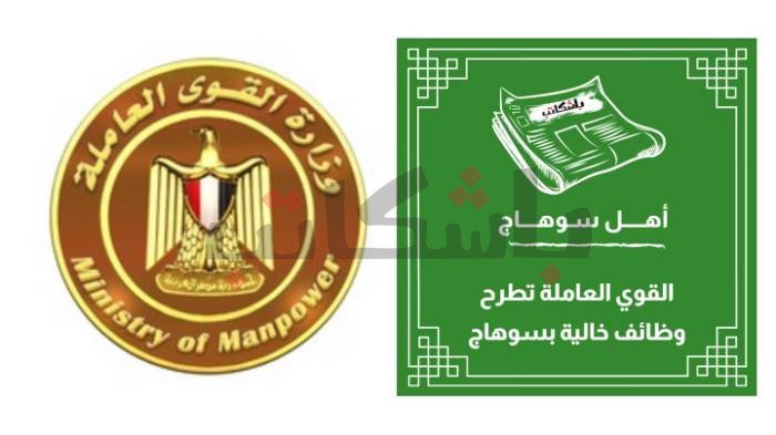 القوى العاملة تطرح وظائف خالية بسوهاج