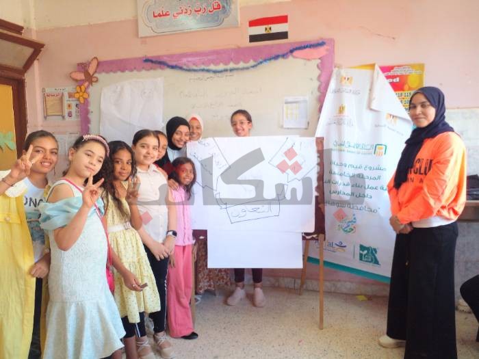 "قيم وحياة" ينفذ تدريبًا في مدرسة عثمان بن عفان بسوهاج