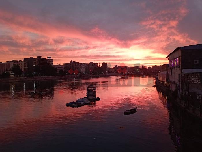 غروب الشمس من "عروس الدلتا" مدينة المنصورة