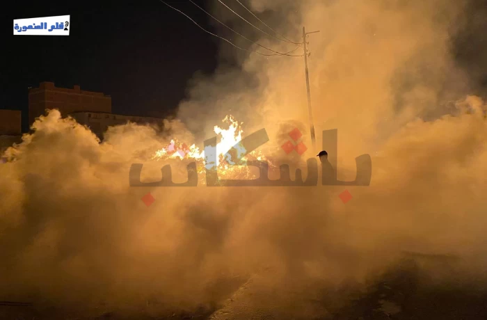 سحابة دخانية.. بطولة رجال الإطفاء في السيطرة على حريق طلخا (ألبوم صور)